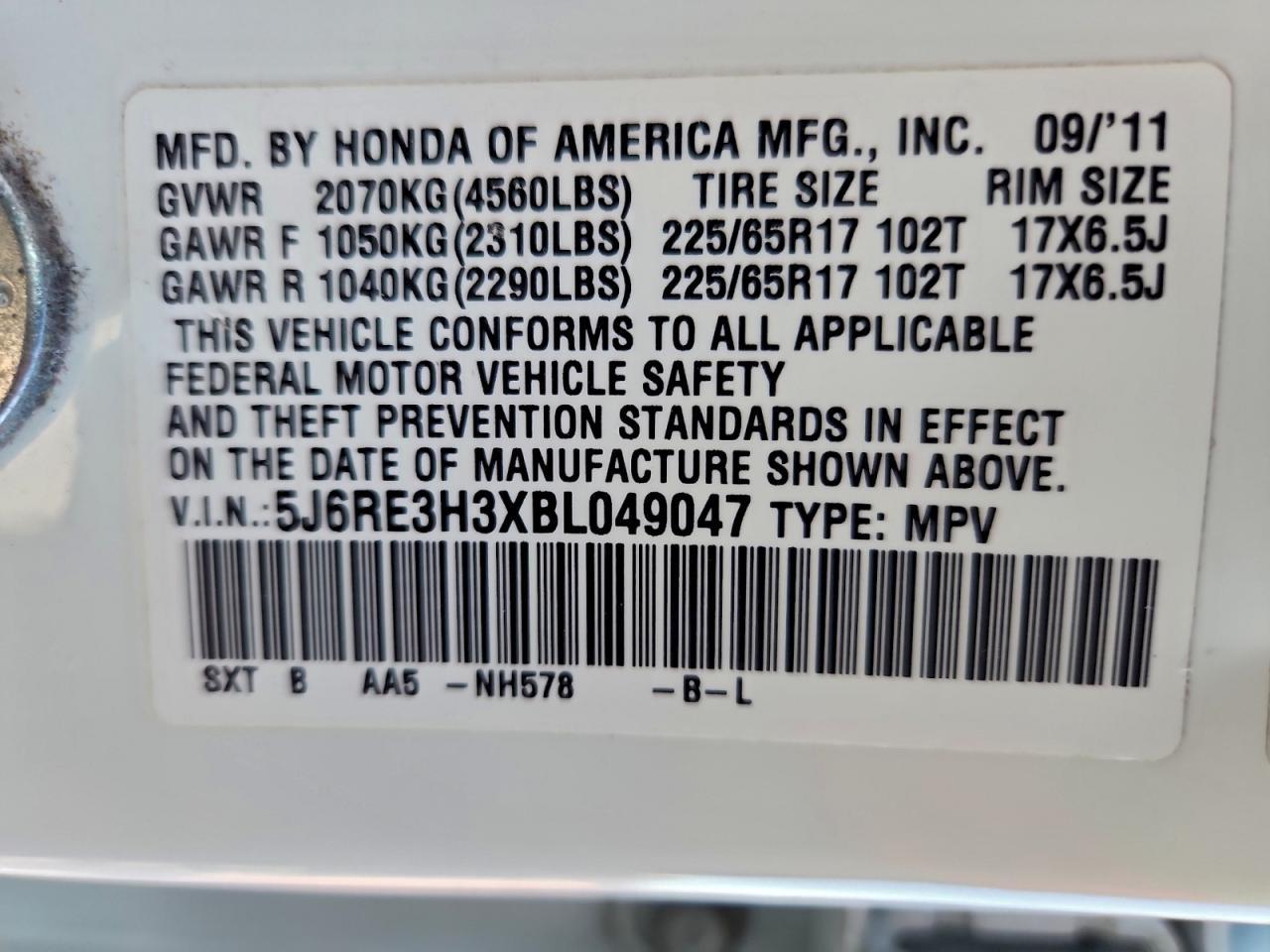2011 HONDA CR-V