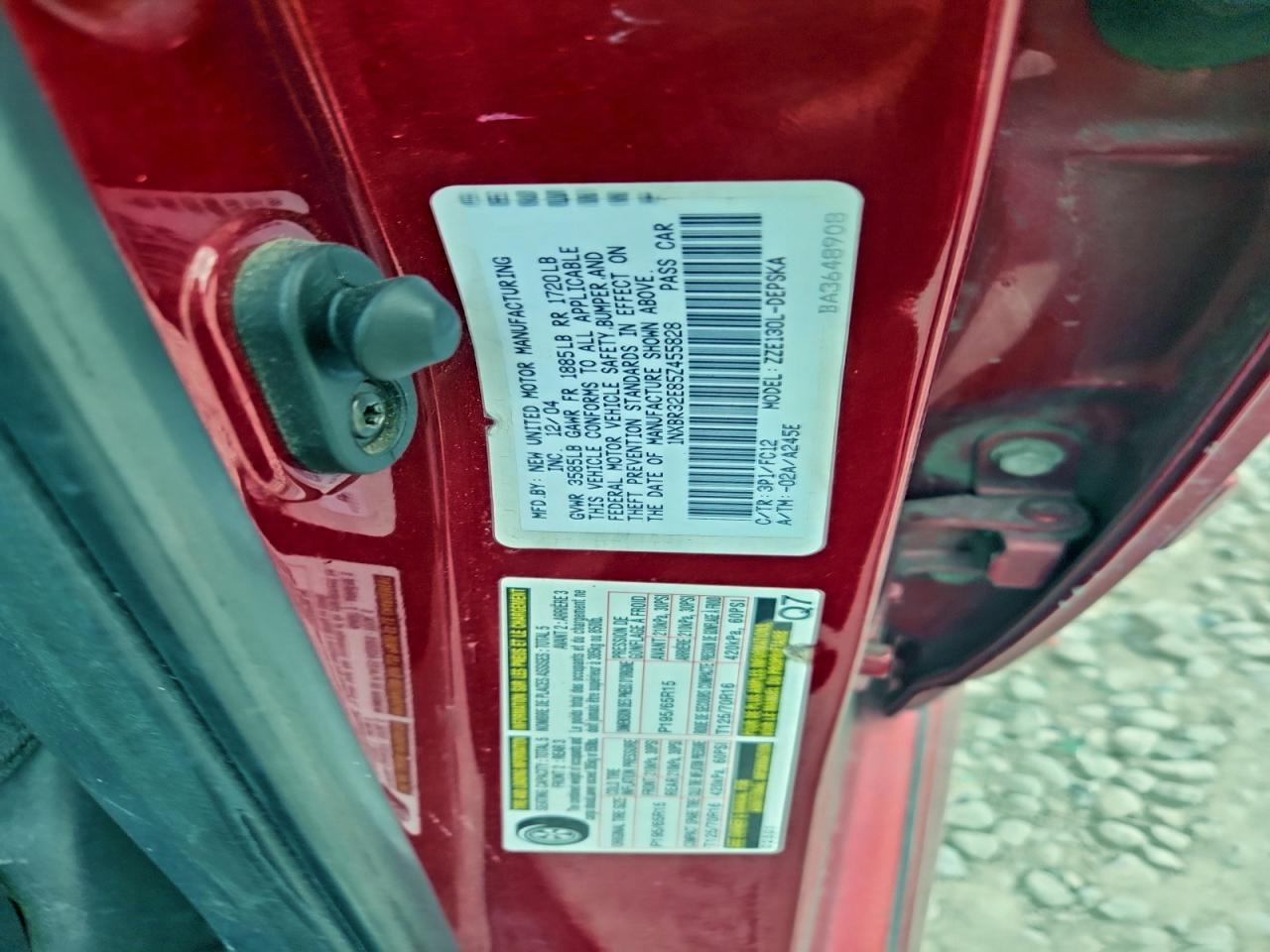 2005 TOYOTA COROLLA