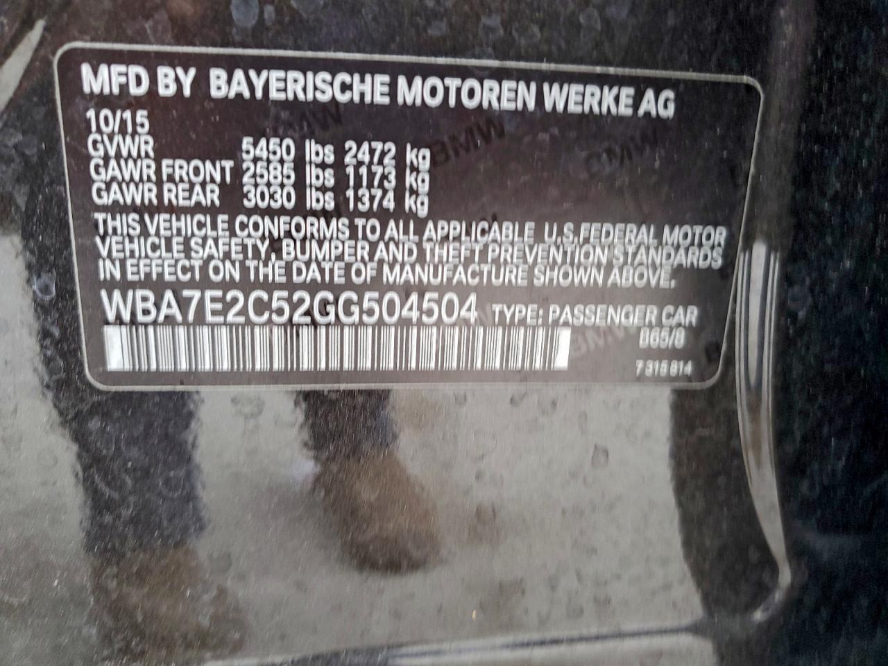 2016 BMW 7 series
