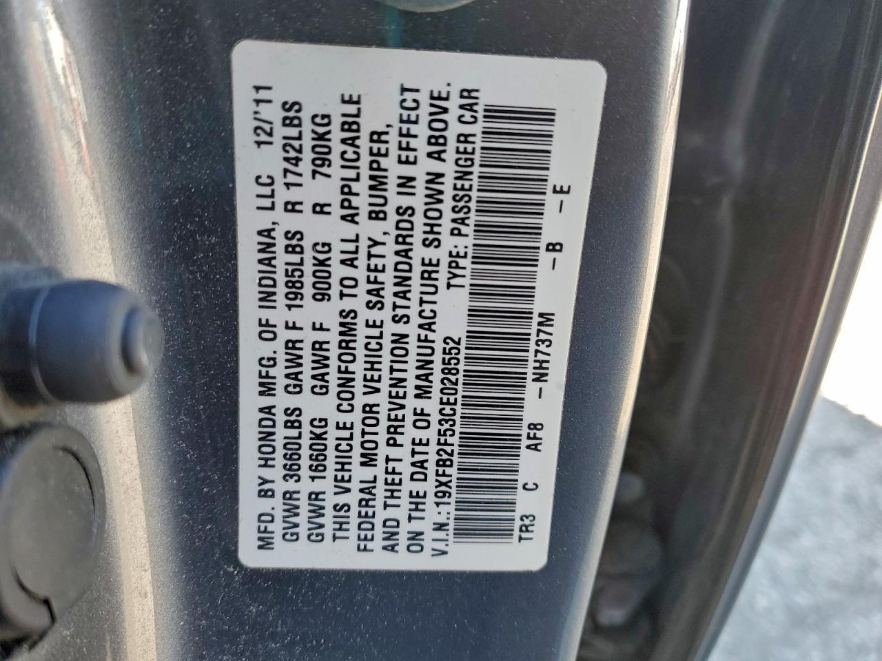 2012 HONDA CIVIC