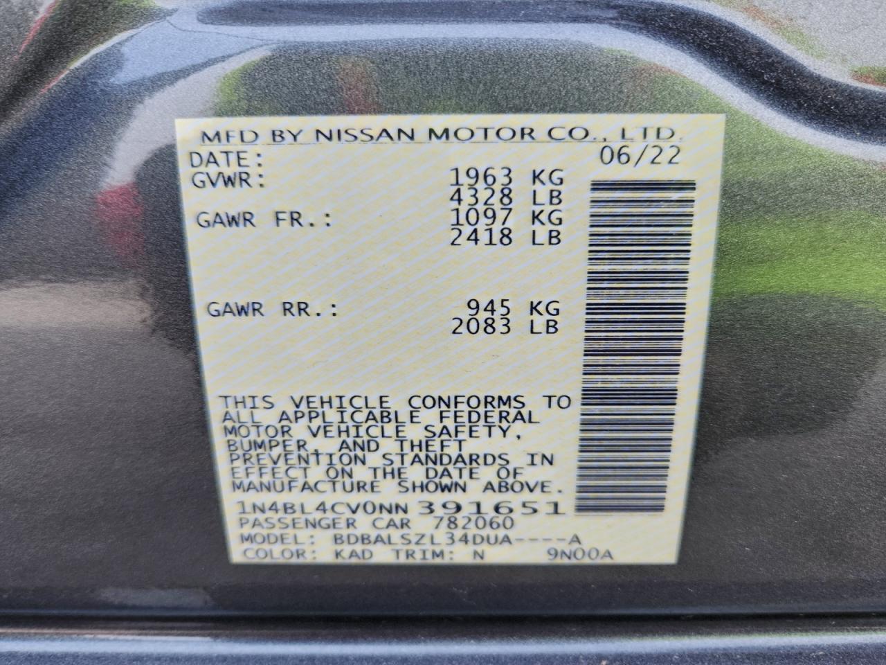 2022 NISSAN ALTIMA