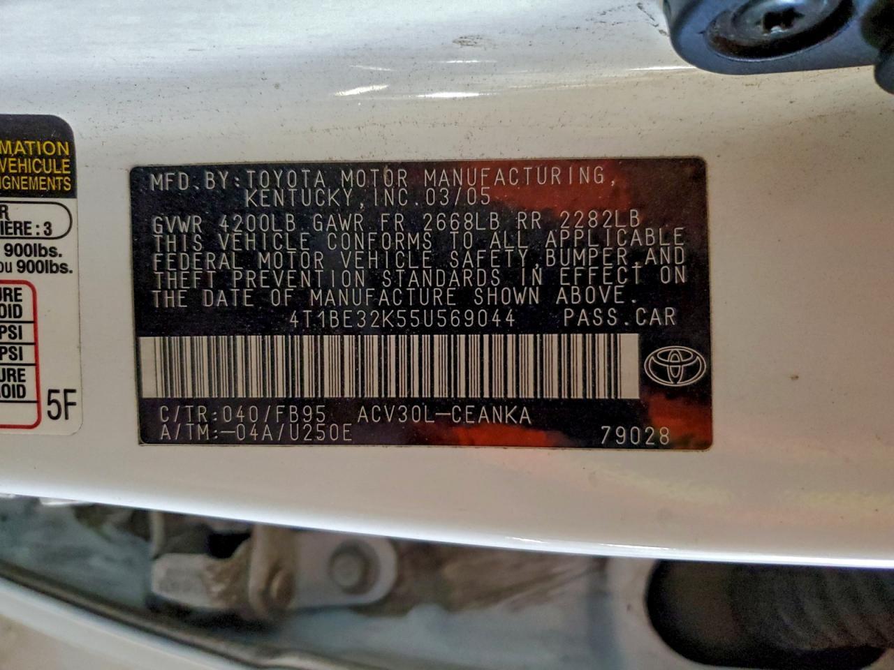 2005 TOYOTA CAMRY