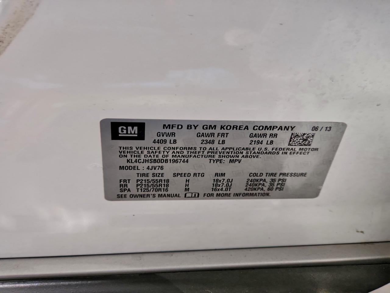 2013 BUICK ENCORE