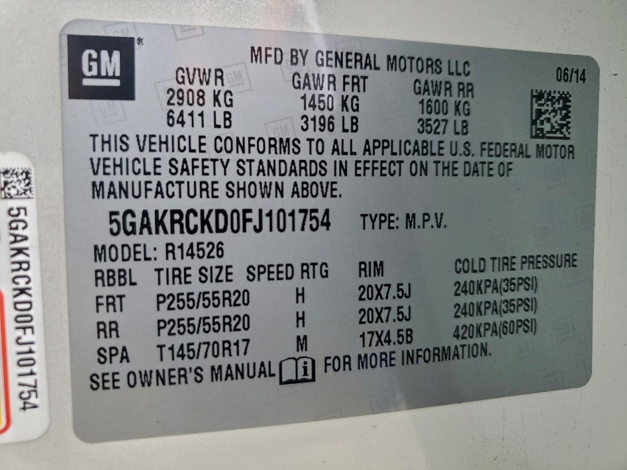 2015 BUICK ENCLAVE