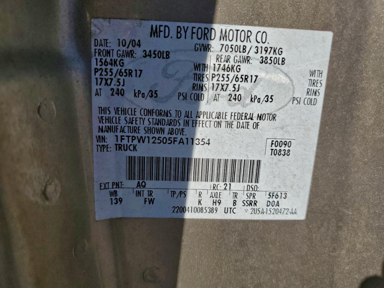 2005 FORD F-150