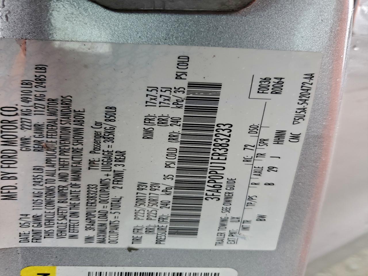 2014 FORD FUSION