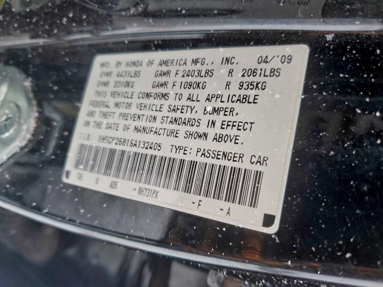 2009 HONDA ACCORD