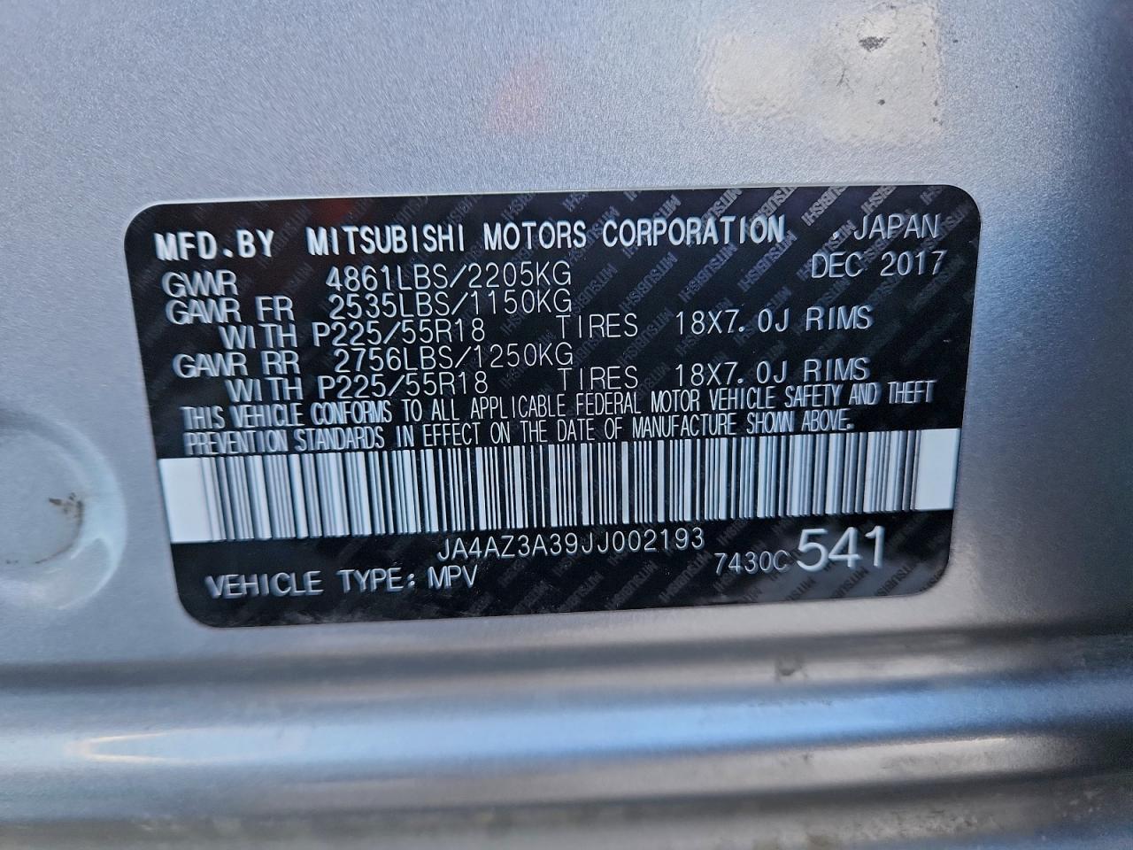 2018 MITSUBISHI outlander