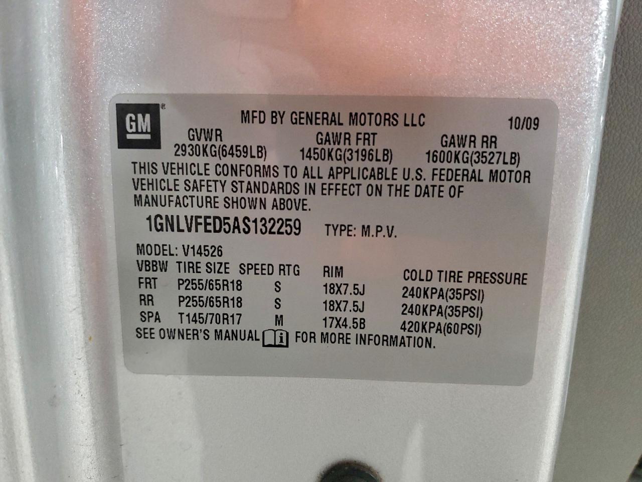 2010 CHEVROLET TRAVERSE