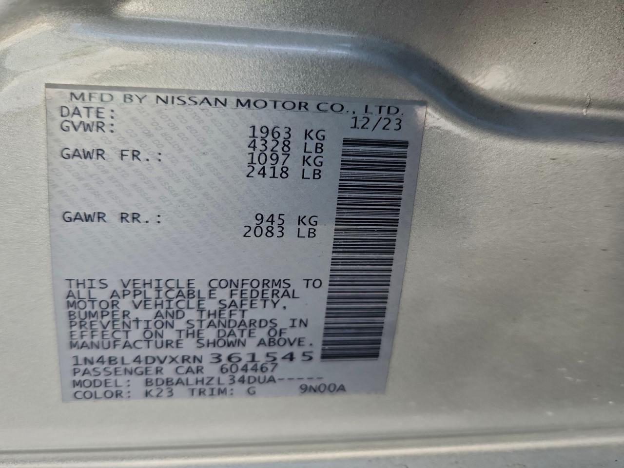 2024 NISSAN ALTIMA