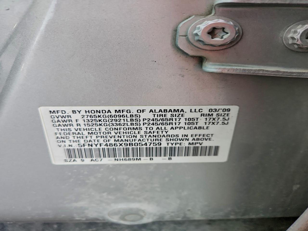 2009 HONDA PILOT