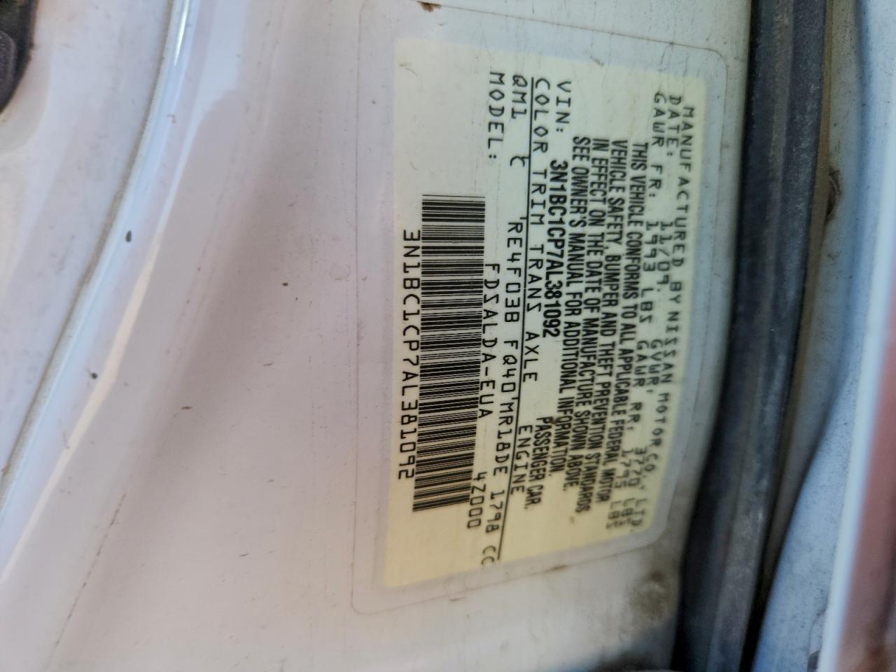2010 NISSAN VERSA