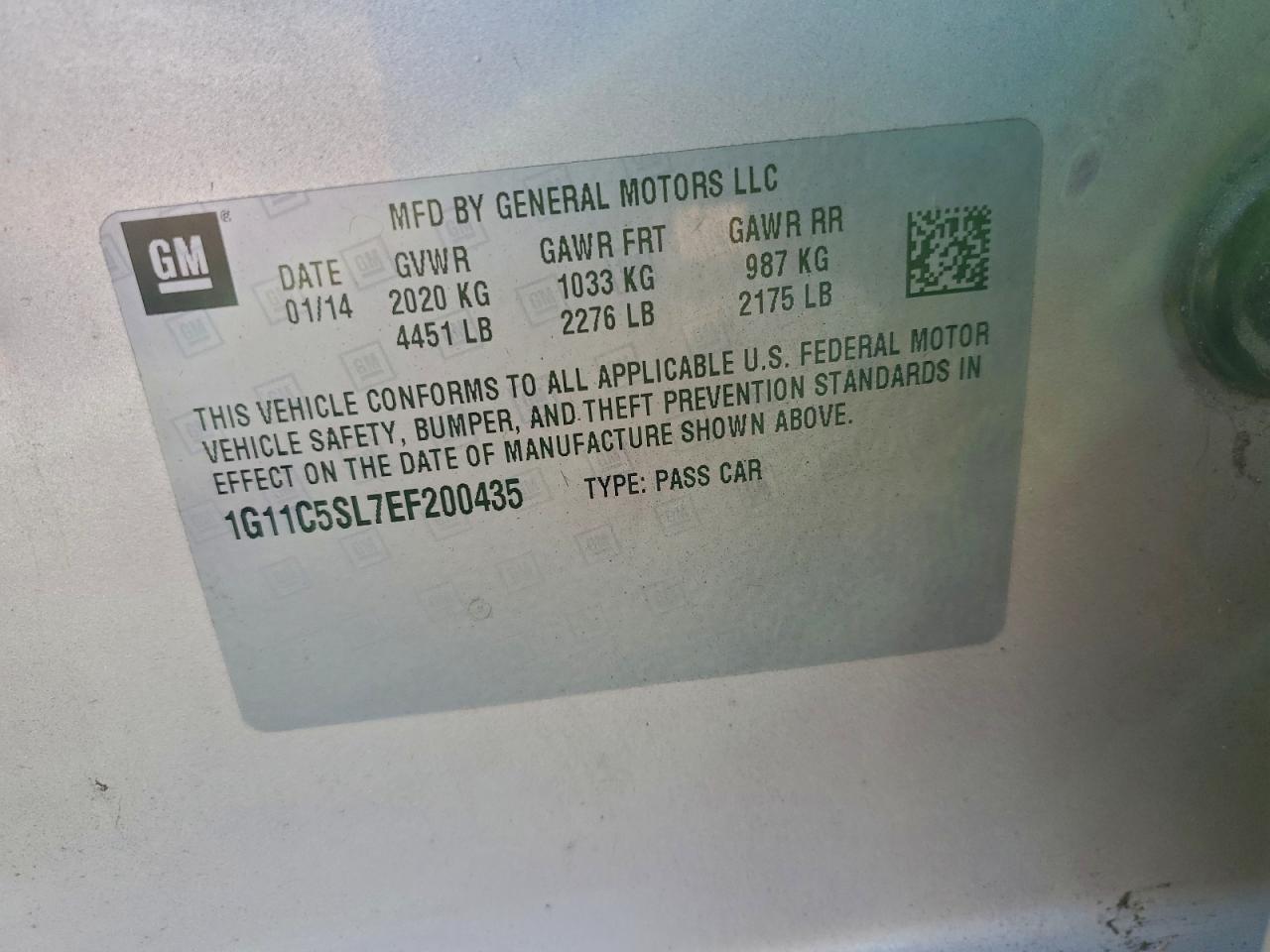2014 CHEVROLET MALIBU