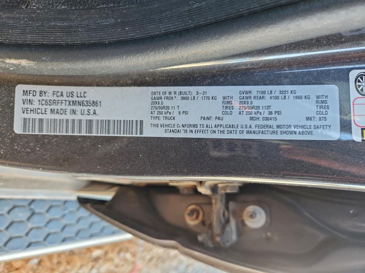 2021 RAM 1500