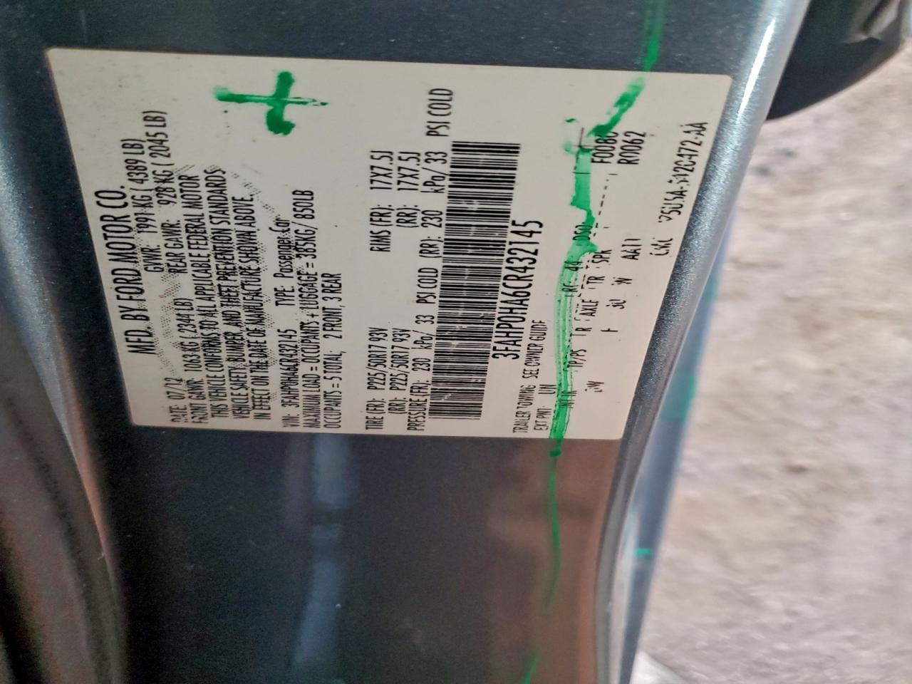 2012 FORD FUSION
