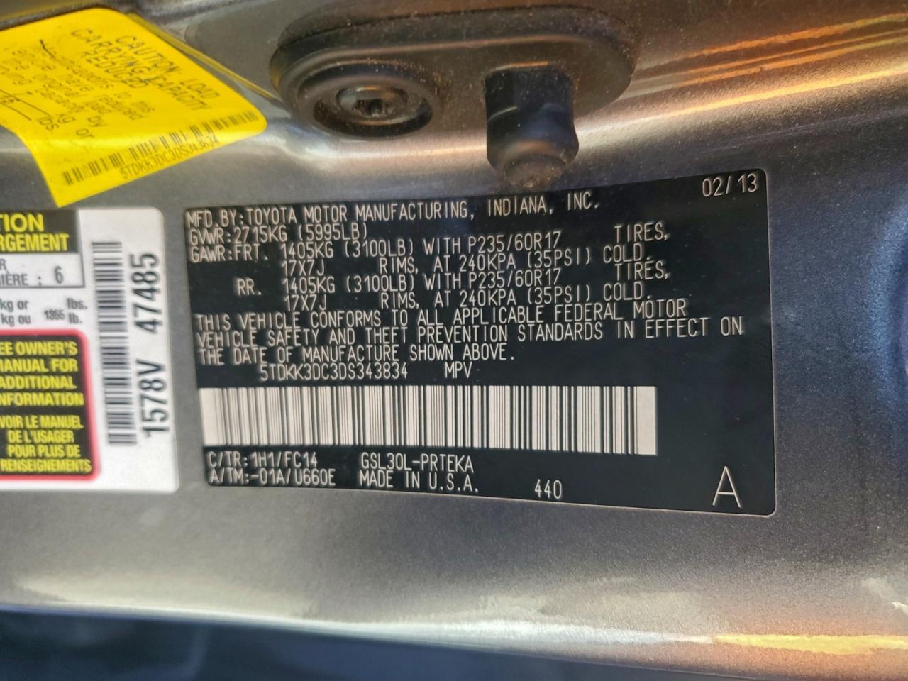2013 TOYOTA SIENNA