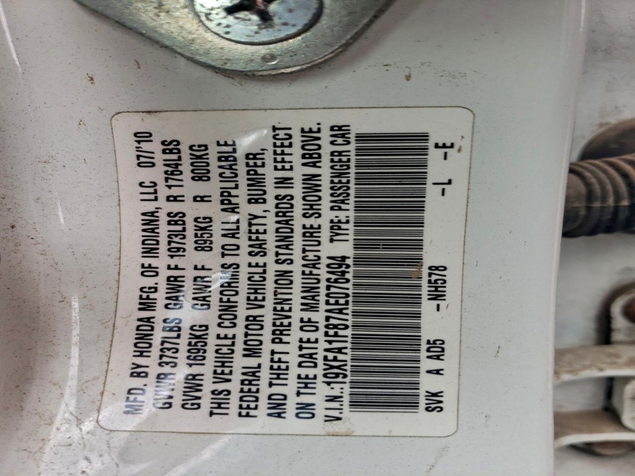2010 HONDA CIVIC