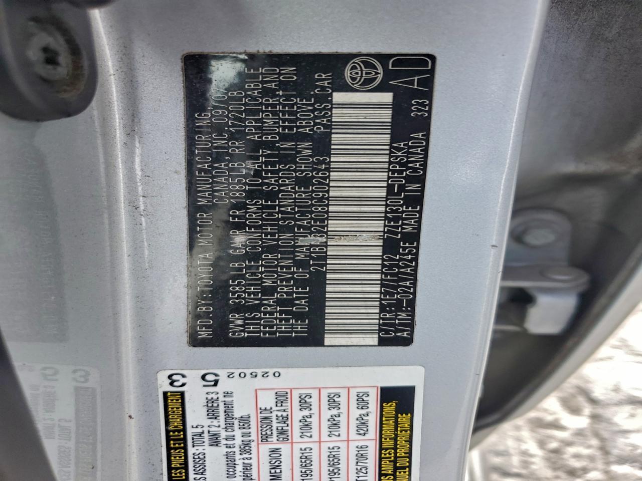 2008 TOYOTA COROLLA