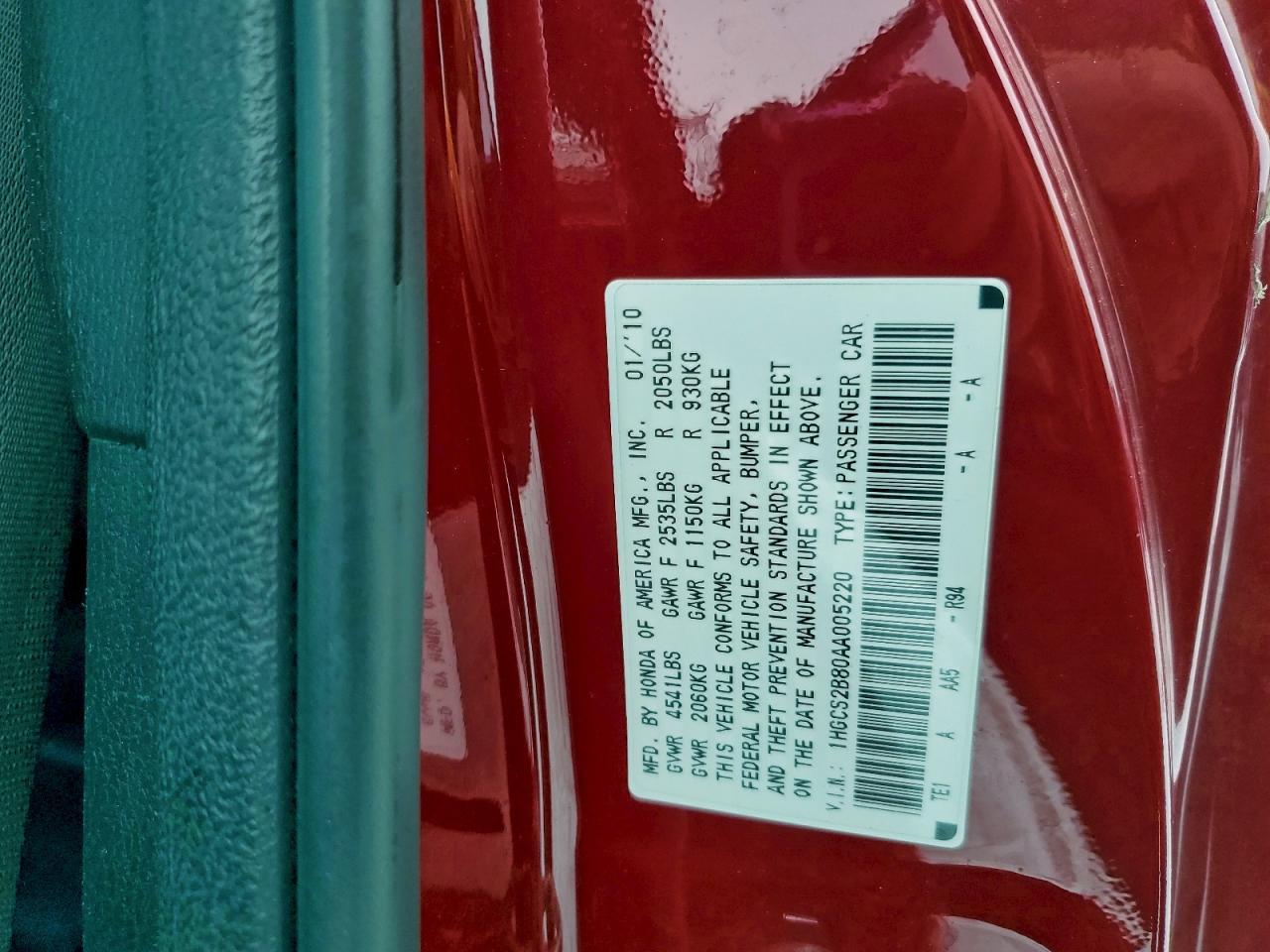 2010 HONDA ACCORD