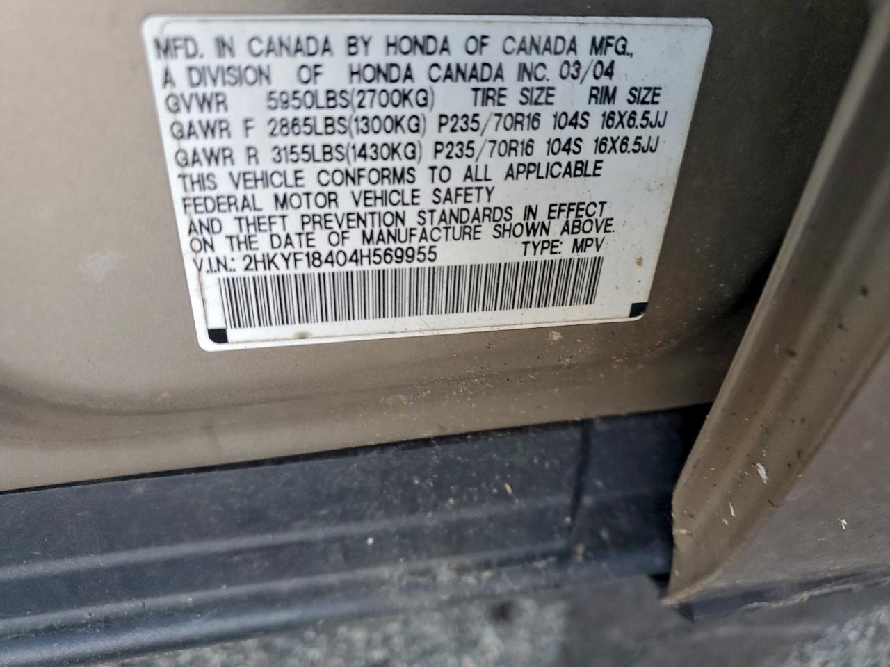 2004 HONDA PILOT