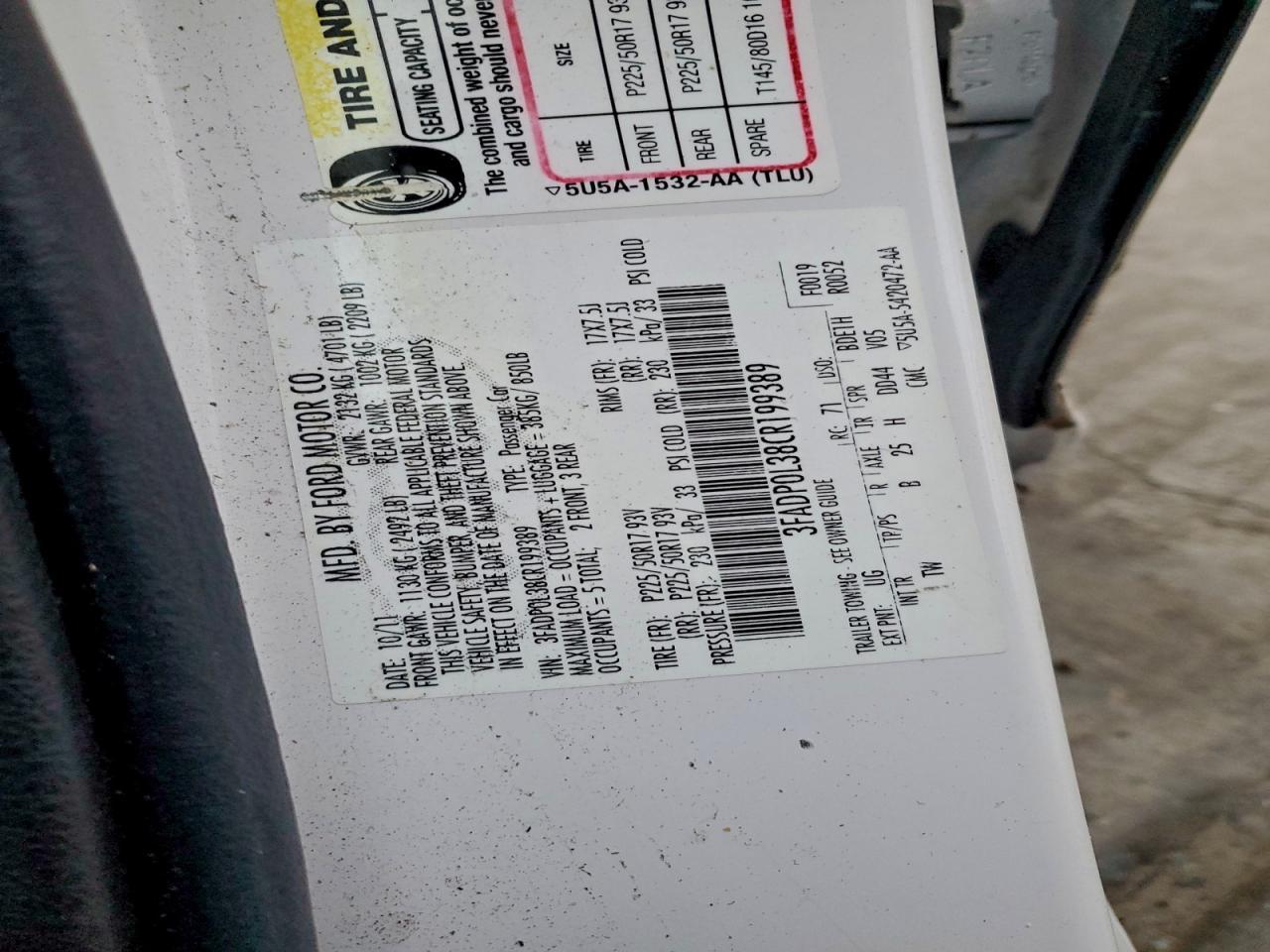 2012 FORD FUSION