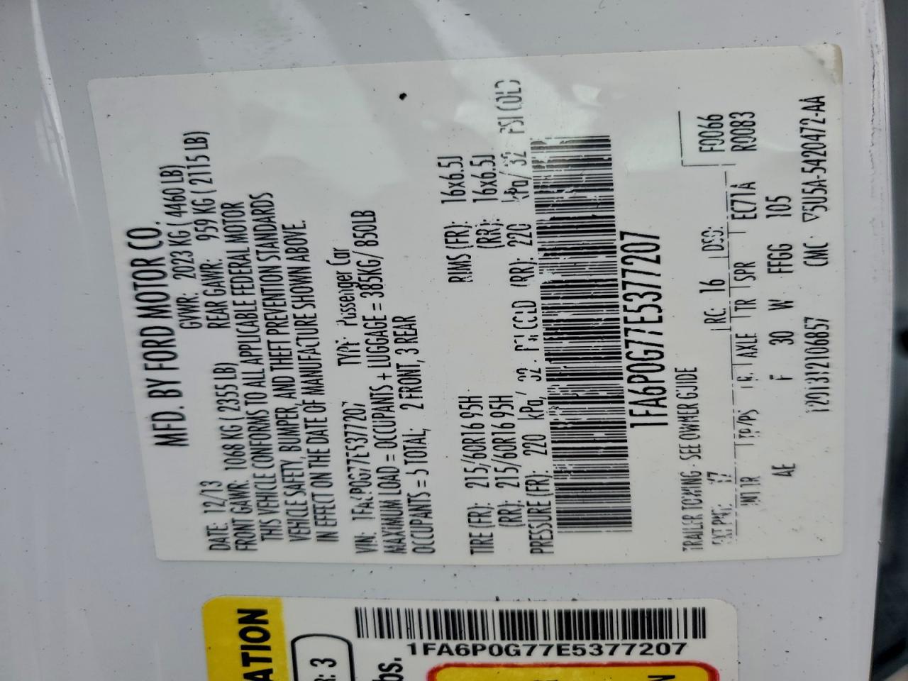 2014 FORD FUSION