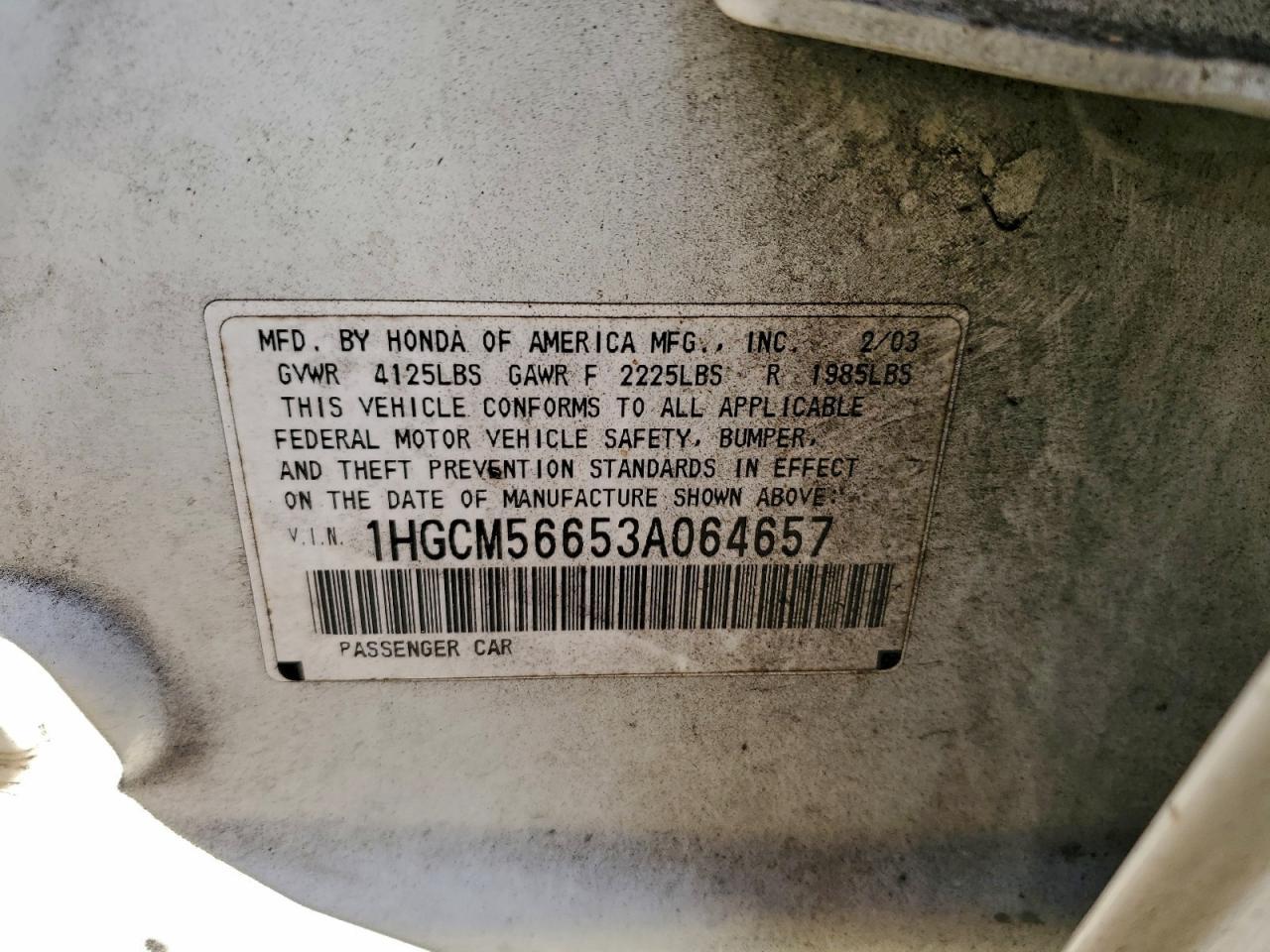 2003 HONDA ACCORD
