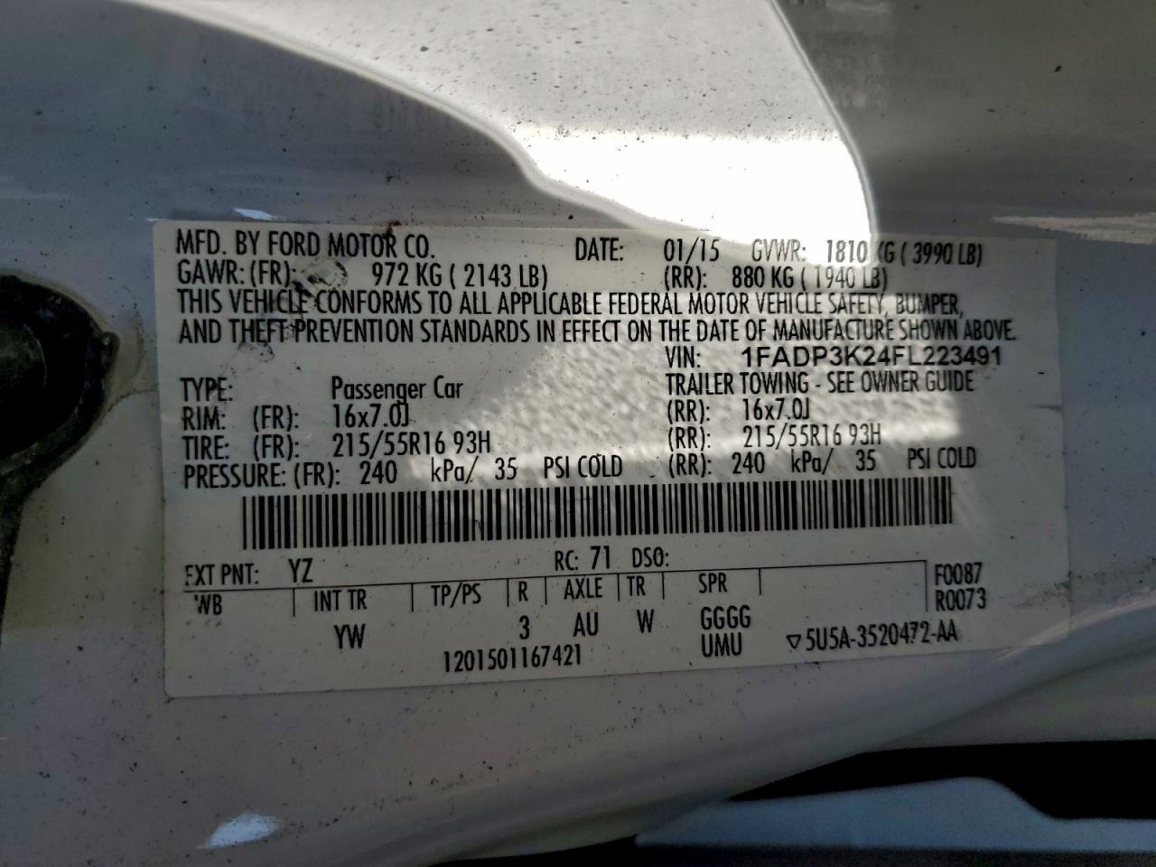 2015 FORD FOCUS