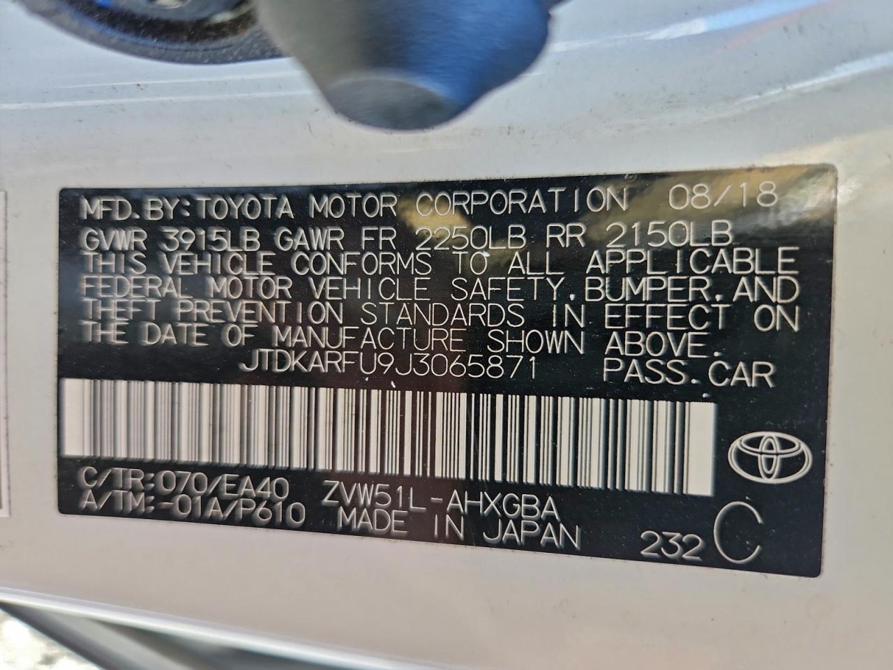 2018 TOYOTA PRIUS