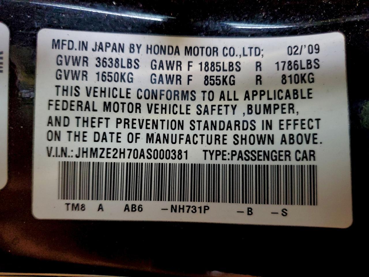 2010 HONDA Insight