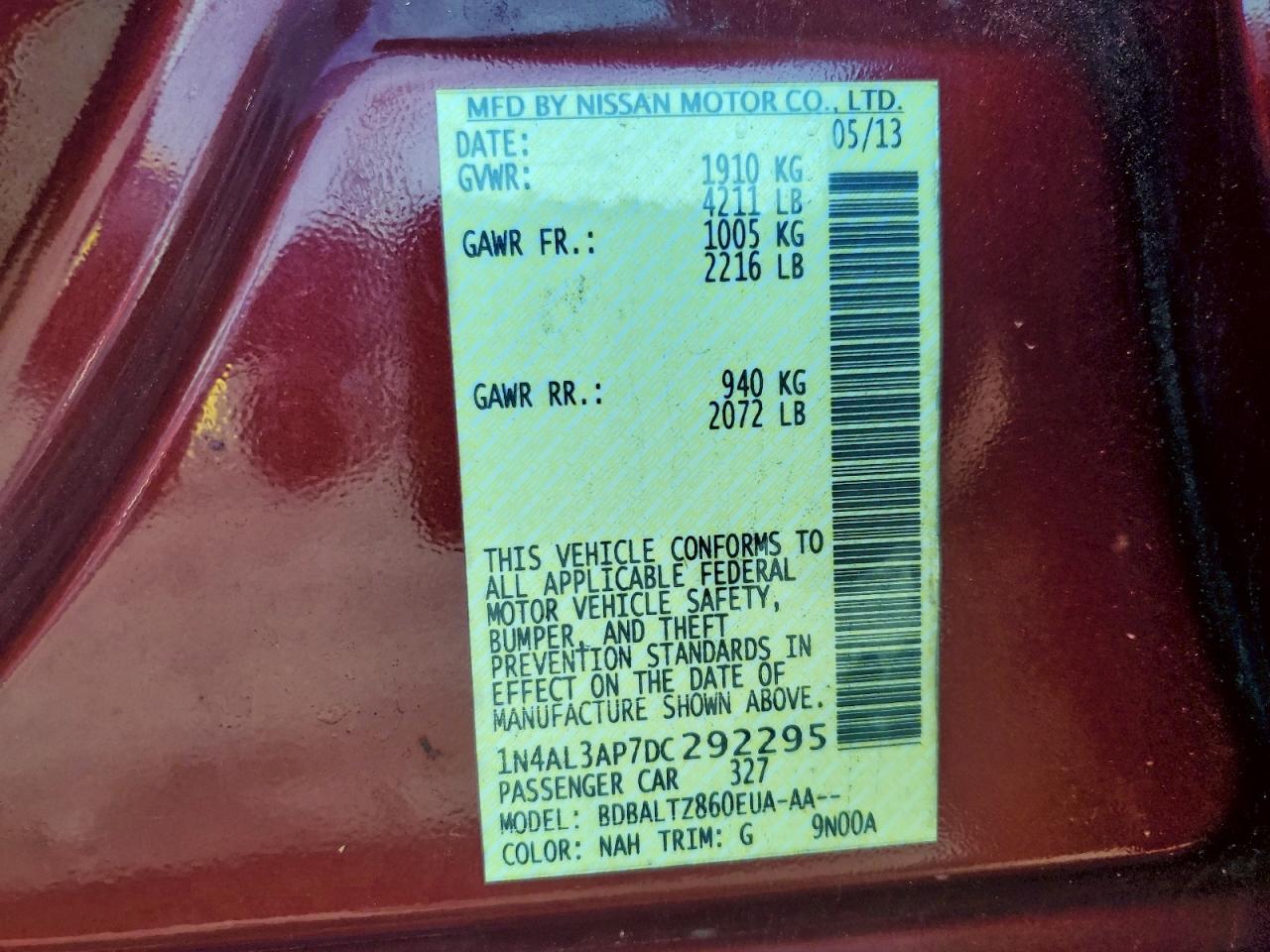 2013 NISSAN ALTIMA