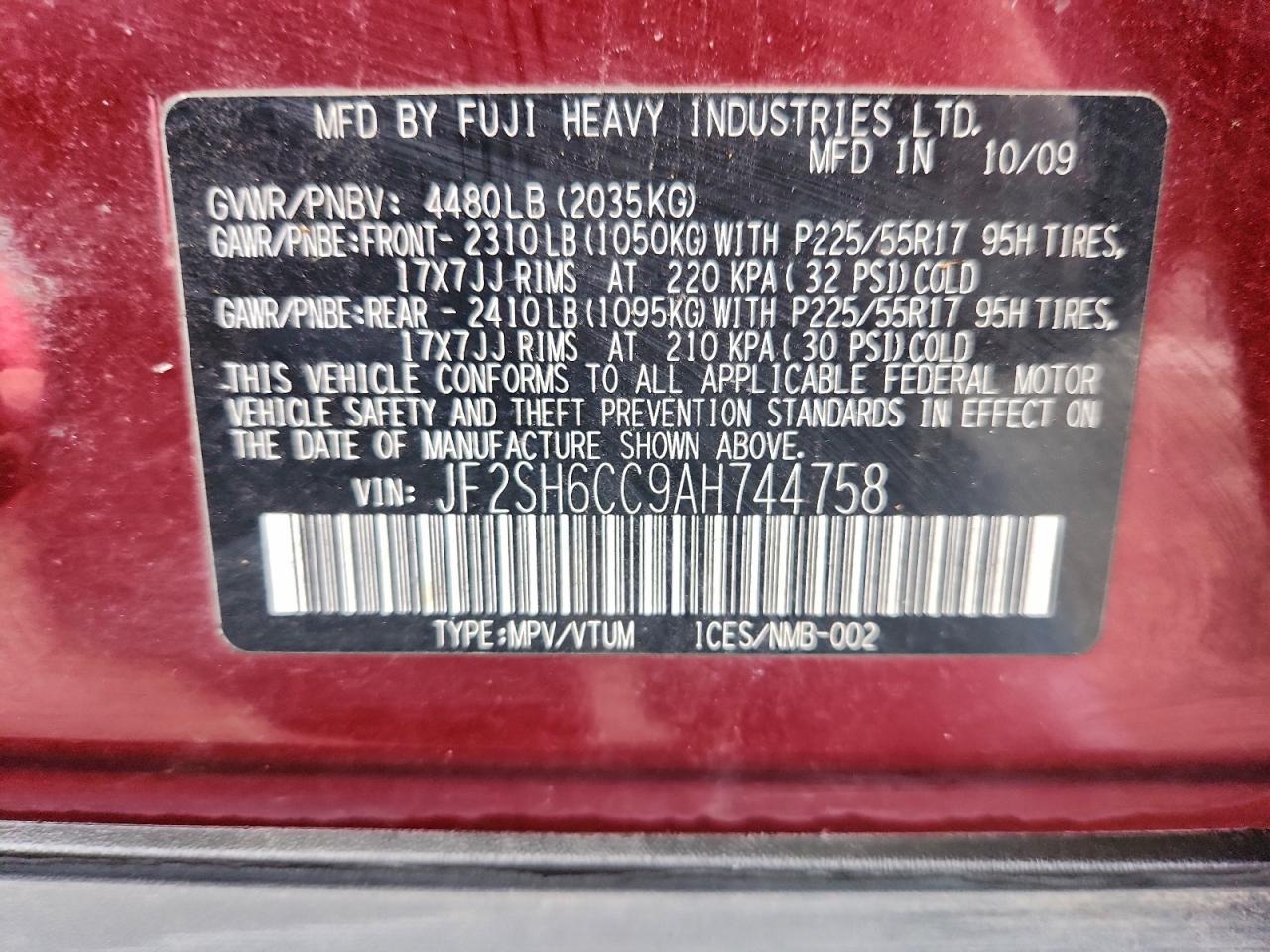 2010 SUBARU FORESTER