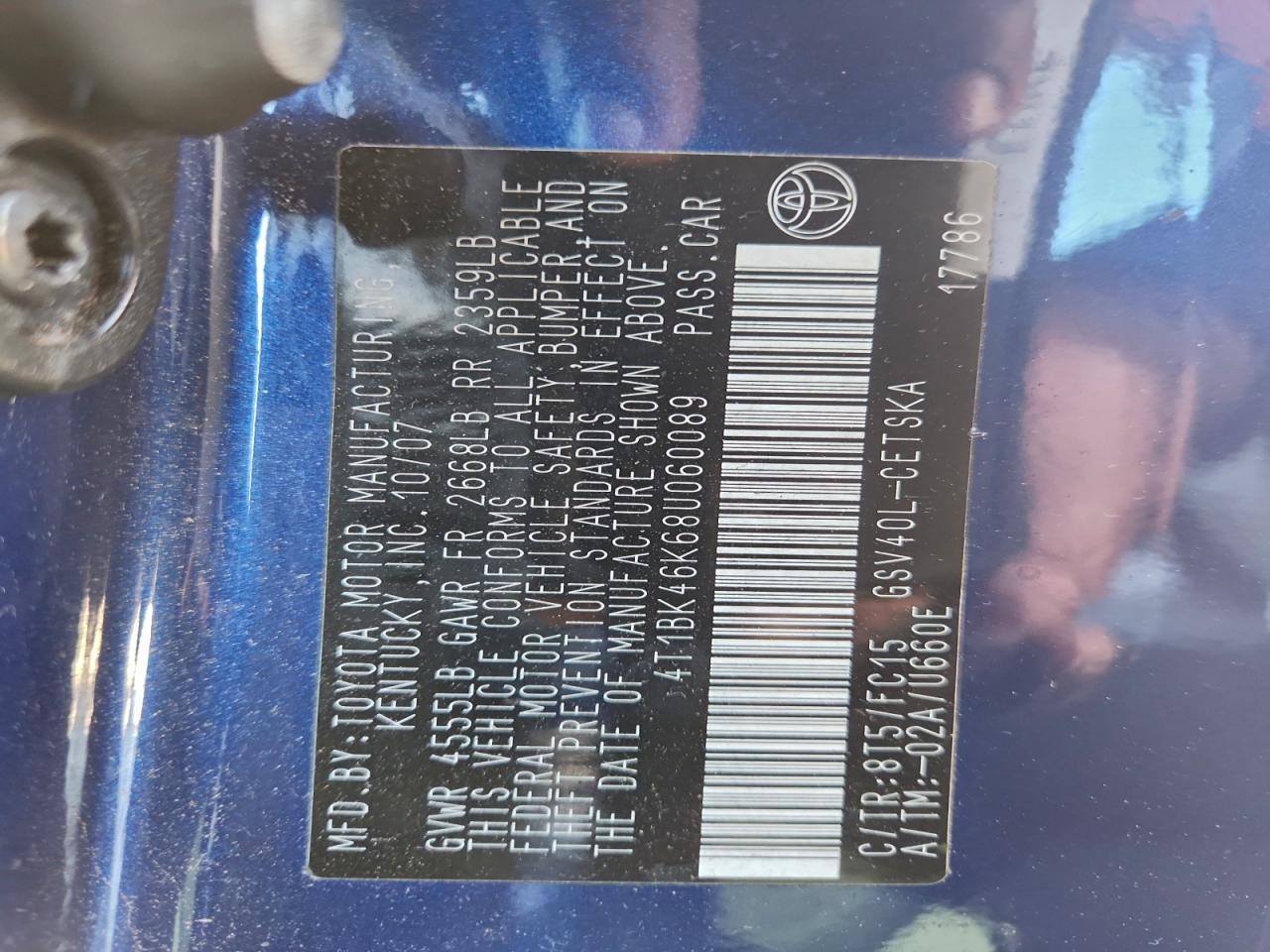 2008 TOYOTA CAMRY