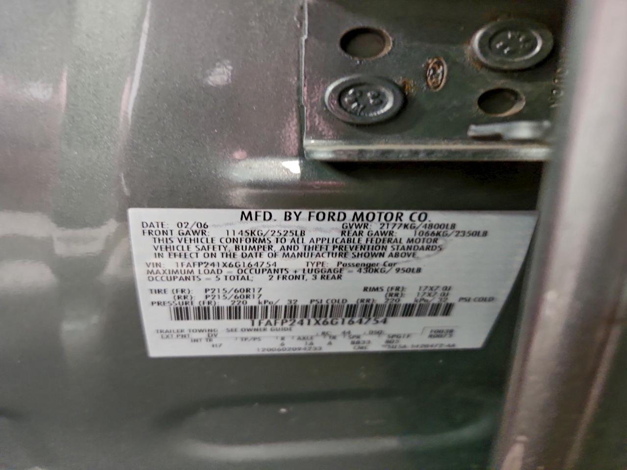 2006 FORD Five Hundred