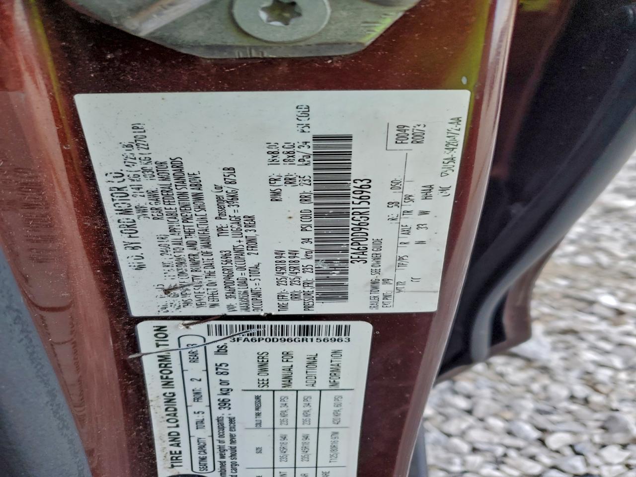 2016 FORD FUSION