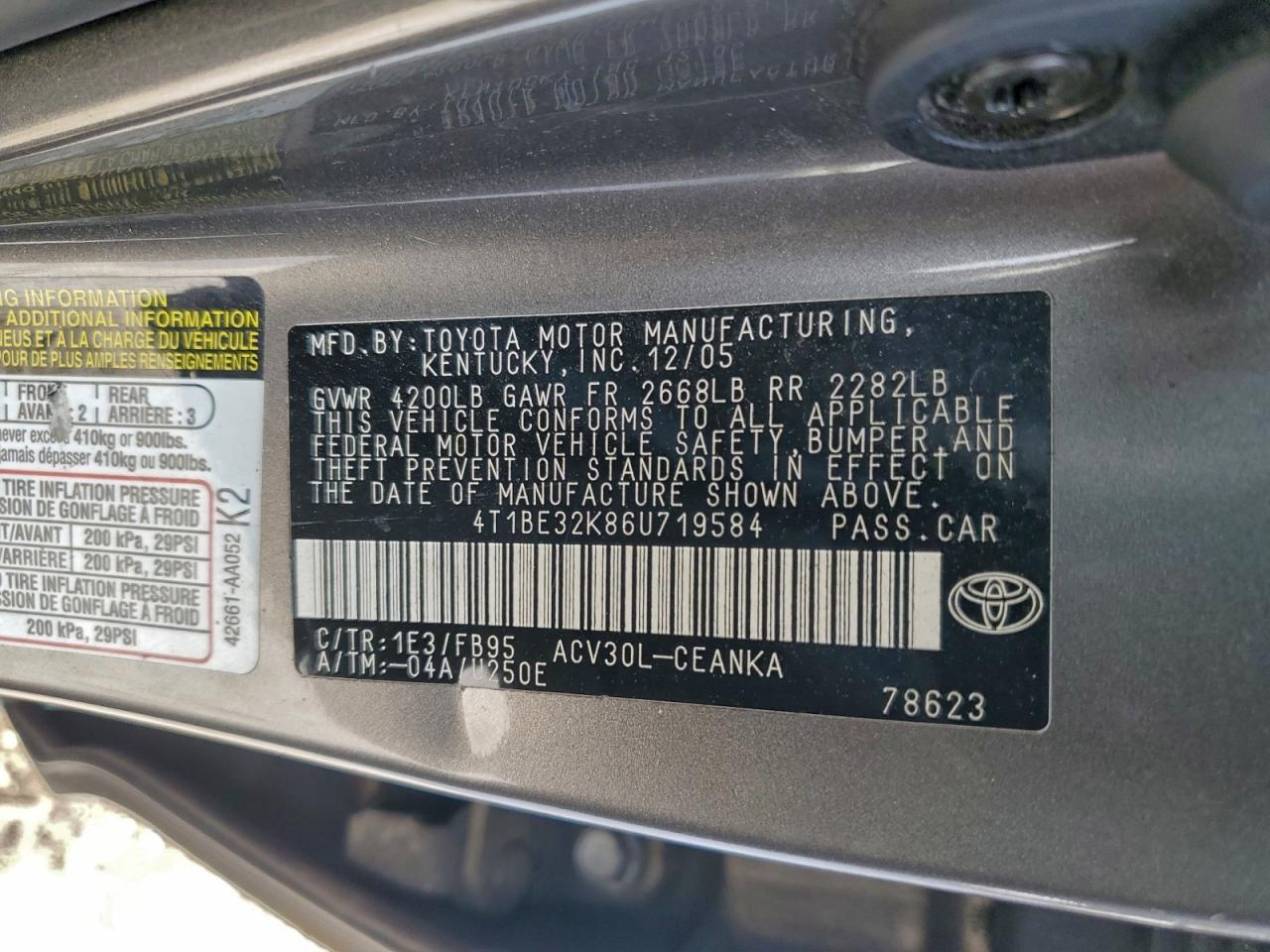 2006 TOYOTA CAMRY