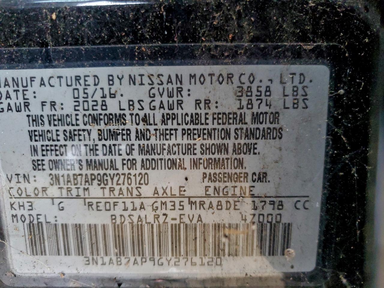 2016 NISSAN SENTRA