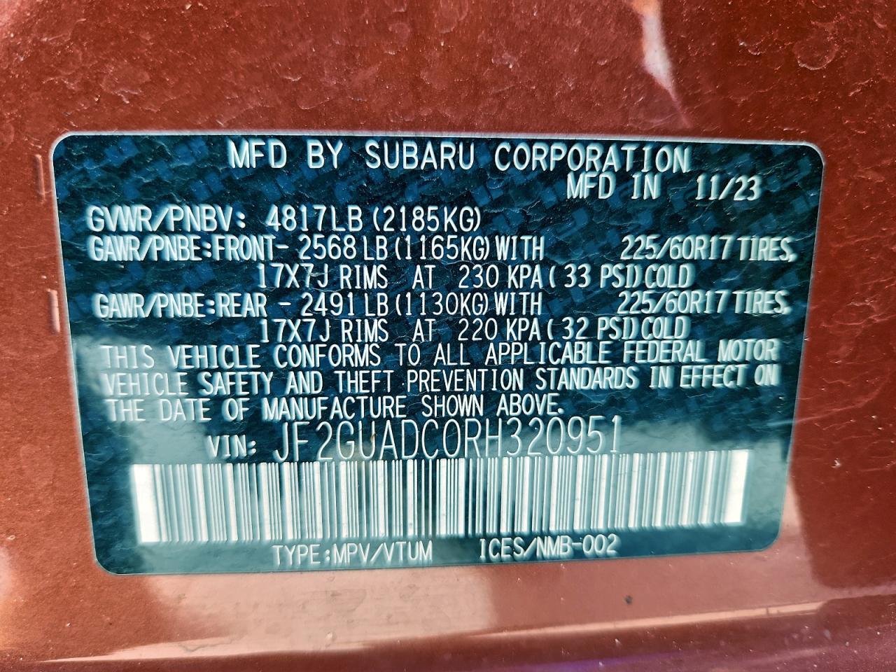 2024 SUBARU Crosstrek