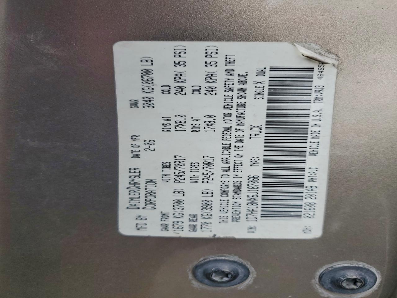 2006 DODGE RAM 1500