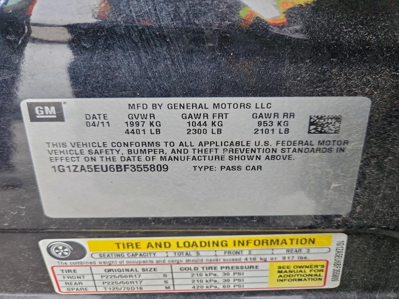 2011 CHEVROLET MALIBU