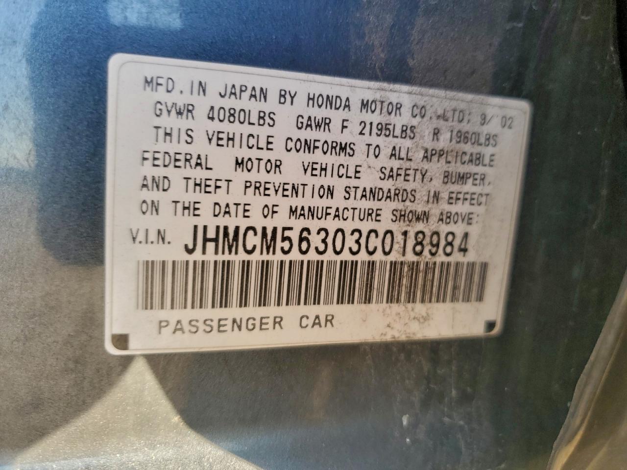 2003 HONDA ACCORD
