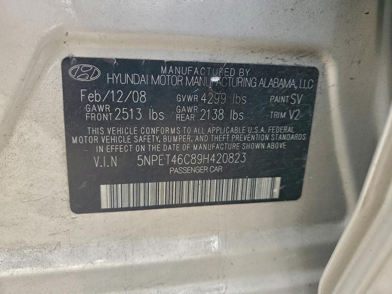 2009 HYUNDAI SONATA