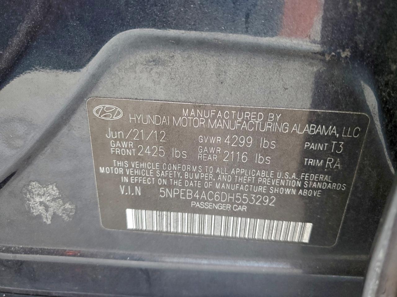 2013 HYUNDAI SONATA