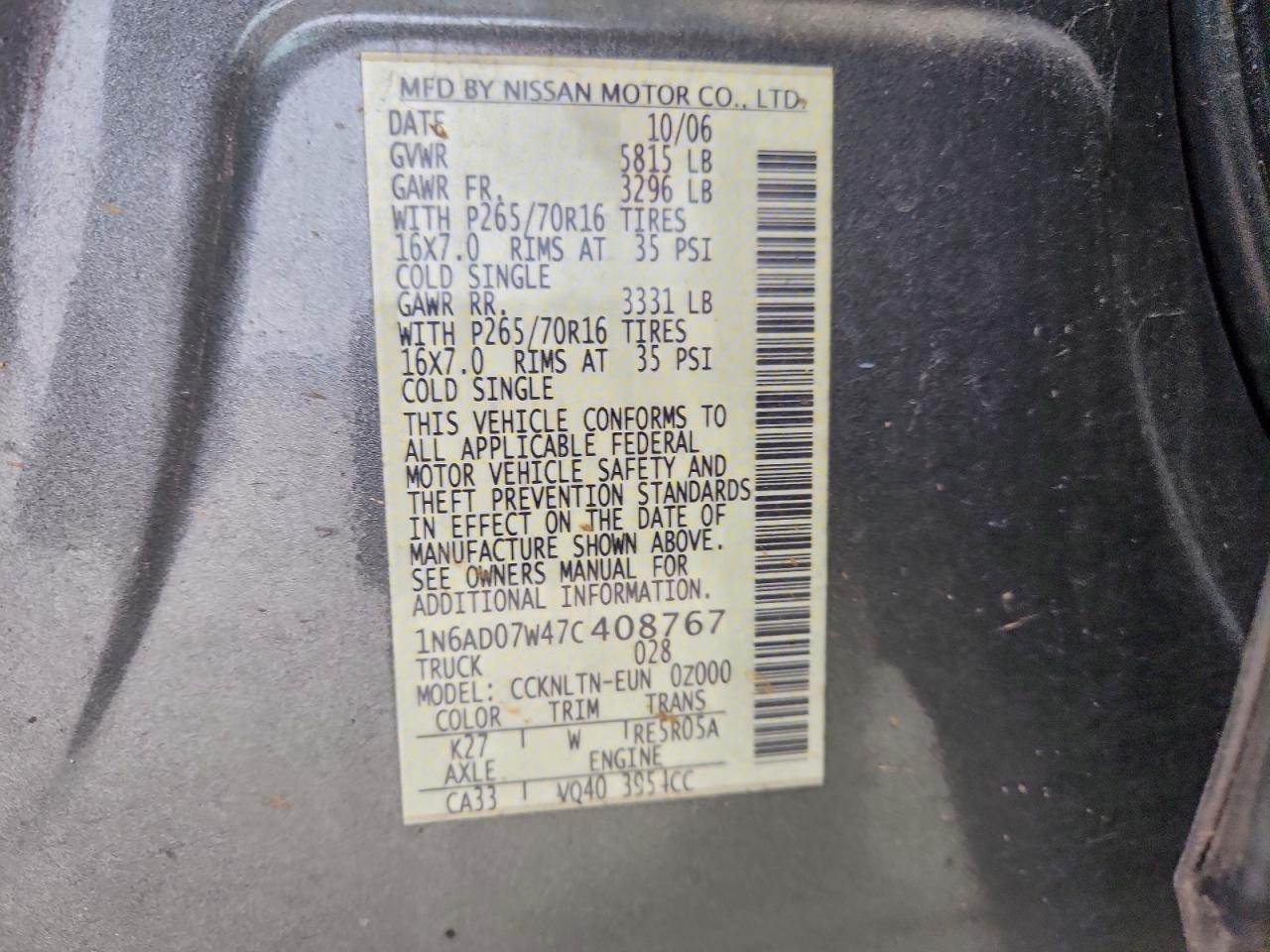 2007 NISSAN Frontier