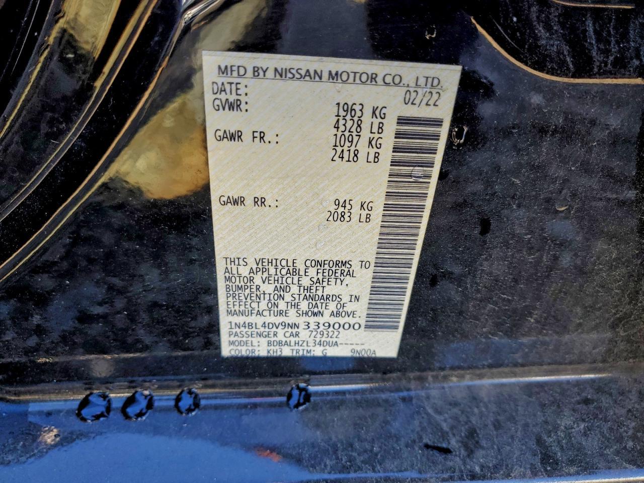 2022 NISSAN ALTIMA