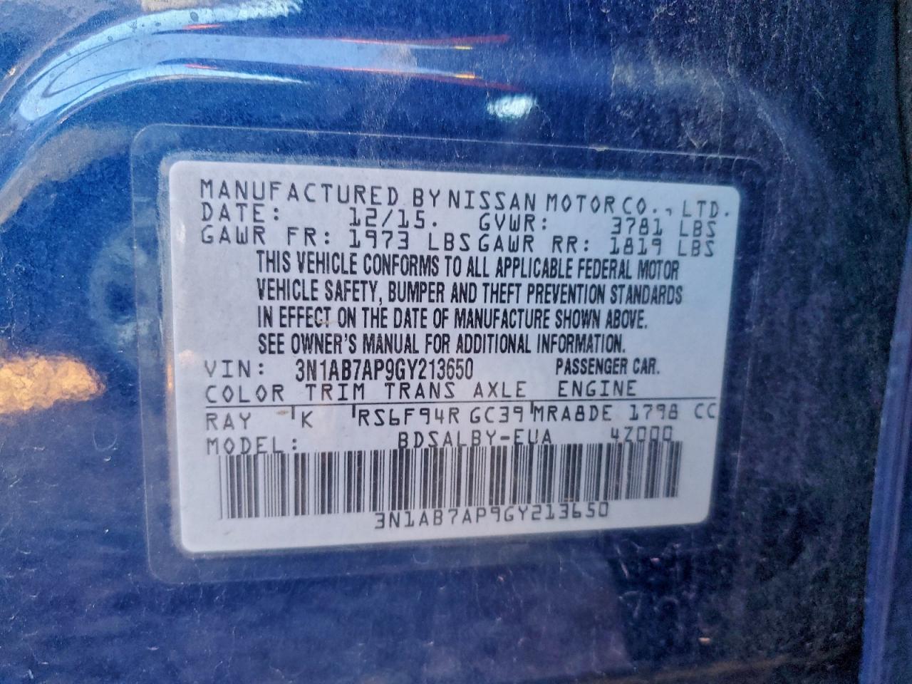 2016 NISSAN SENTRA