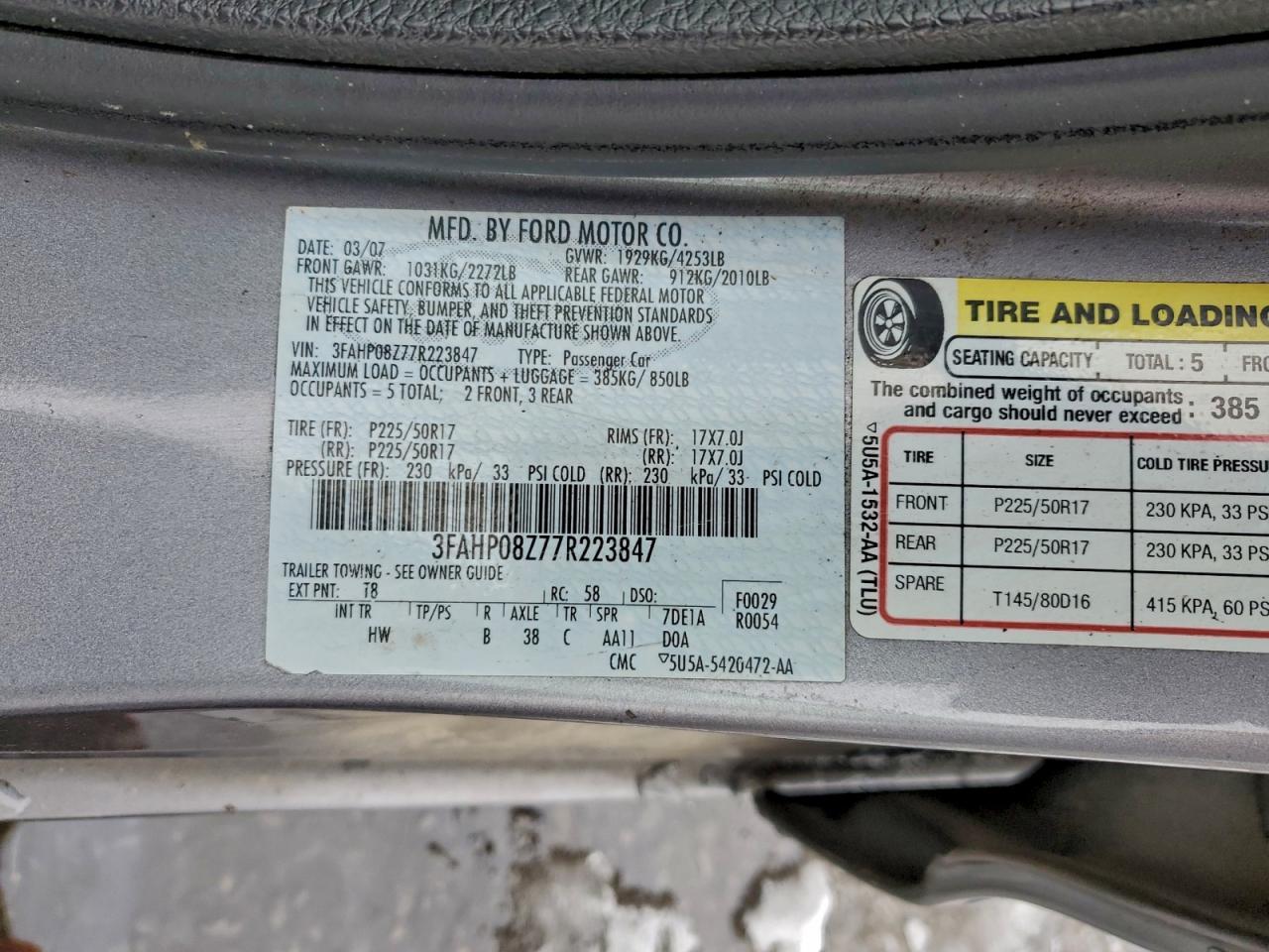 2007 FORD FUSION