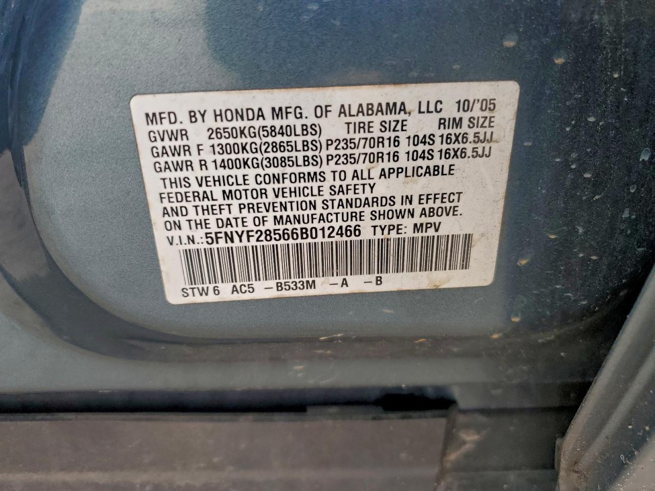 2006 HONDA PILOT