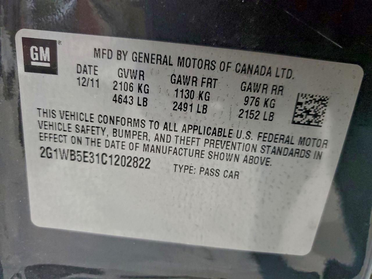 2012 CHEVROLET IMPALA