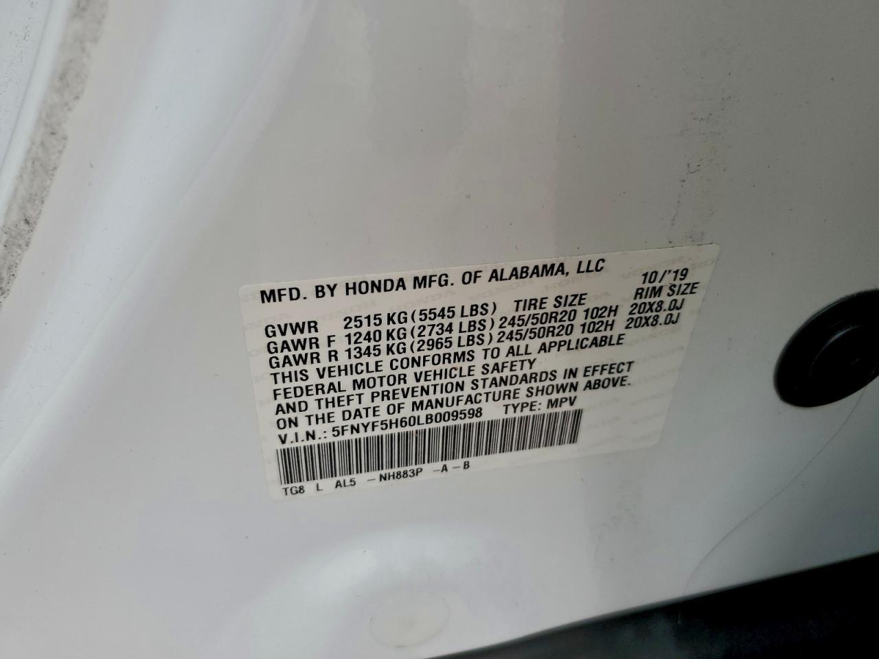 2020 HONDA PILOT